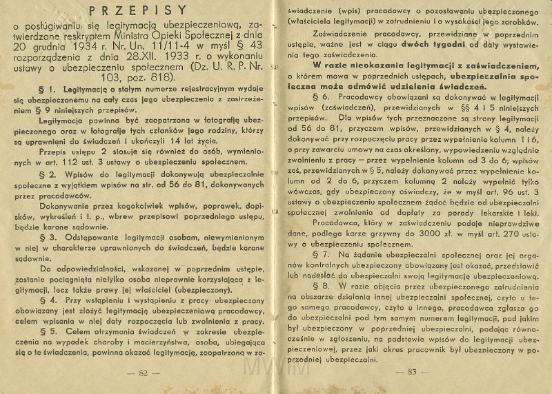 KKE 5431-44.jpg - Dok. Legitymacja ubezpieczeniowa. Legitymacja wydana przez Ubezpieczenia Społeczne w Wilnie dla Michała Katkowskiego (ur. w Taboryszkach), Wilno, 4 IV 1936 r.